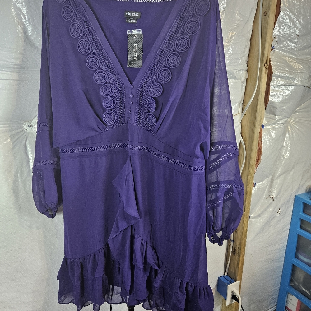 City Chic Deep Purple Dress